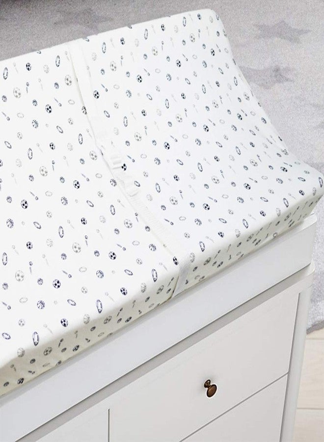 TL Care Printed 100% Cotton Knit Fitted Contoured Changing Table Pad Cover/Sheet - Compatible with Mika Micky Bassinet, Navy/Gray Sports, for Boys and Girls - Image 2
